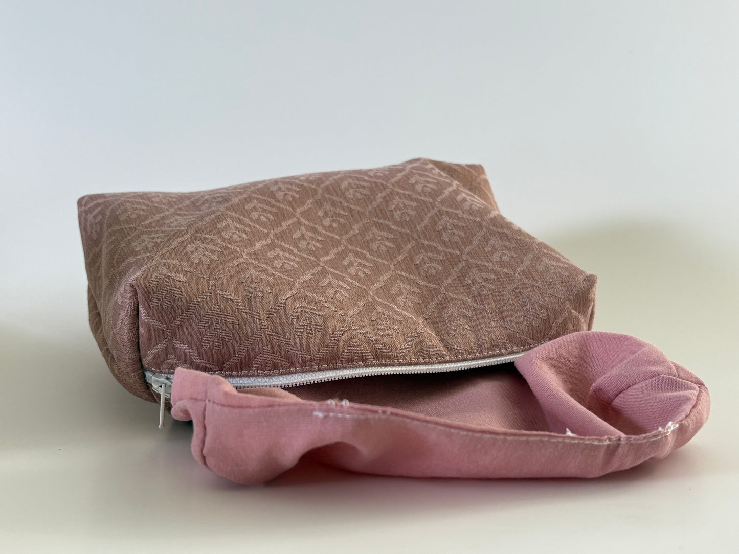 Pink lined Zipper Pouch